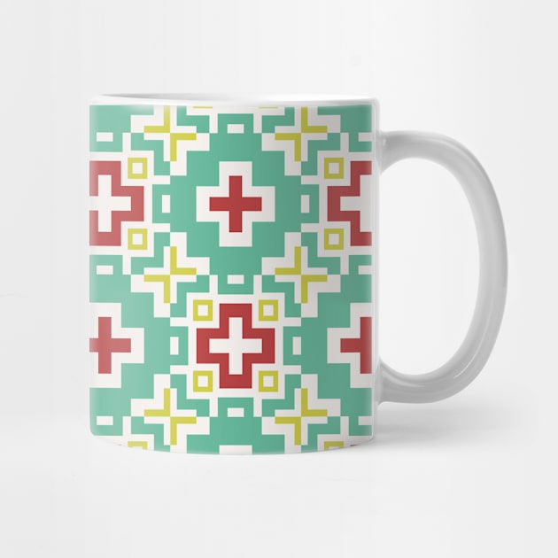 8 Bit Mexican Flower Pattern by Tobe_Fonseca